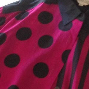 Nordstrom unique silk magenta & navy blouse